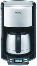 KRUPS FMF5 Programmable Coffee Maker with Double Wall Thermal Carafe and LED control panel 10-Cup Black