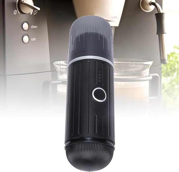 Brrnoo Portable Coffee Maker Portable Maker Machine with Spoon Capsule Box 2 in 1 19BAR Pressure Electric Heating Travel Coffee for Camping Hiking Office Use