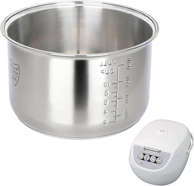 Rice Cooker 10 Cup Inner Pot Compatible with Tiger JBV-A18UNon-Stick 304 Stainless SteelRice Cooker Rplacement PotDishwasher Safe