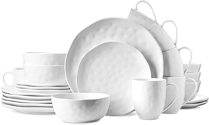 Stone lain Ivy Porcelain Dinnerware Set 24-Piece Service for 6 White