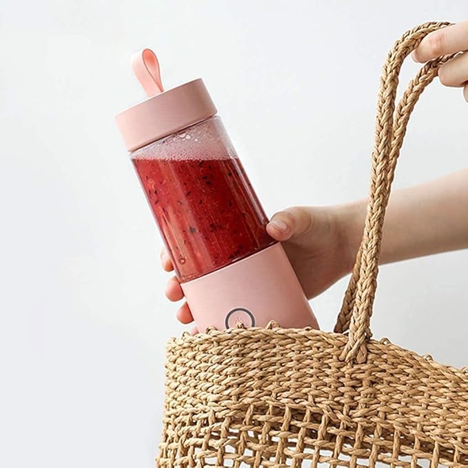 Small Personal Blender for Shakes and Smoothies on The go Single Serve for Travel - for Mixing Fruit Juice Milk Small Ice with(Pink)