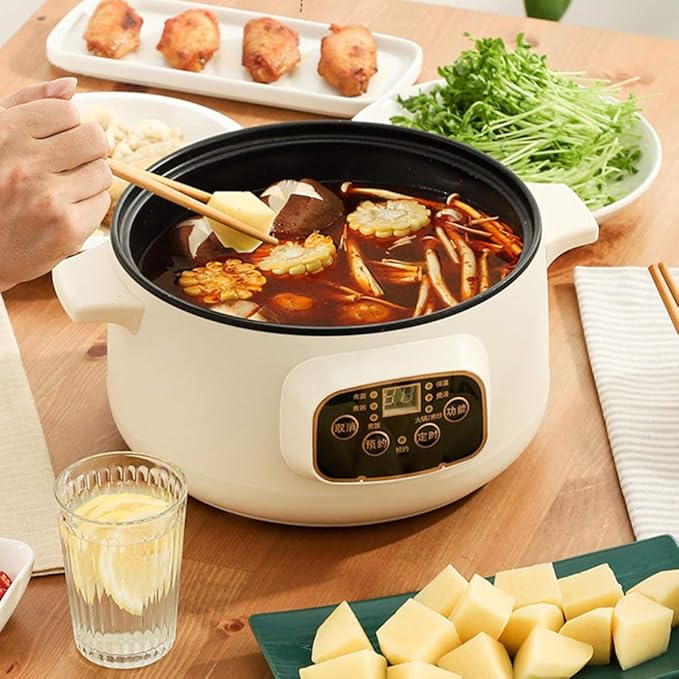 Cooking Pot Multifunctional Rice Cooker Slow Cooker With Automatic Power-Off Protection Household Small Hot Pot Rice Cooker With Steamer(Khakimechanicalversion24cm)