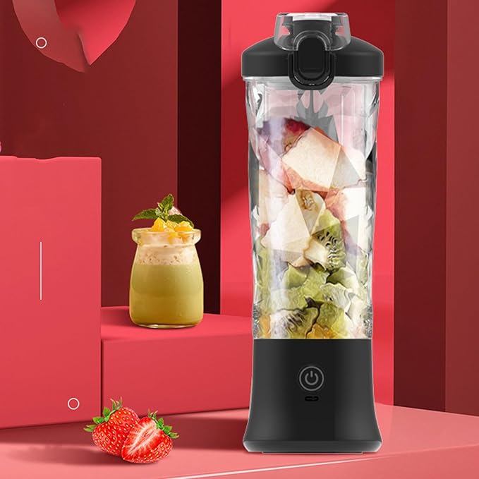 Portable Blender Large Capacity 600ml Rechargeable Crush Ice Fruit Vegetable Compact Premium Material Plastic Stainless Steel 4000mah Lithium Battery 18000rpm Motor