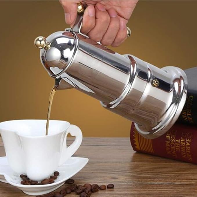 Coffee Press Coffee Maker Stovetop Espresso Maker for Espresso Coffee Stainless Steel Easy to Use And Clean Pots