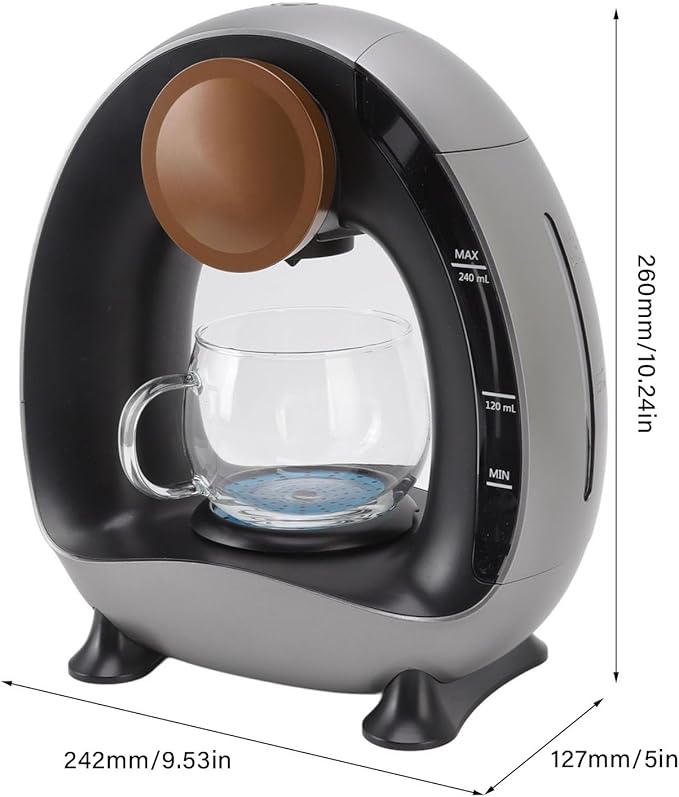 ZJchao Drip Coffee Maker Portable Mini Constant Temperature Extraction Coffee Machine with 240ml Water Tank for Office Home Stainless Steel High Borosilicate Glass