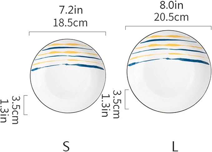 Creative Dinner Plate Sets 2/4/6 Pieces Kitchen Dinnerware Set Round Ceramic Dinner Plates-Microwave Oven and Dishwasher Safe Dinner Plates Wedding (Number : 4PACK Size : Large)