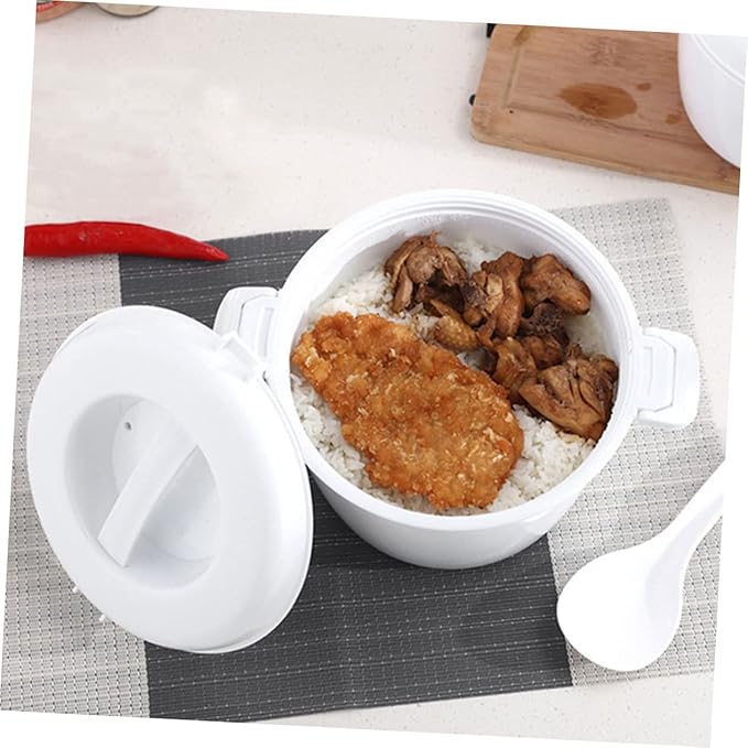 ABOOFAN 2pcs Microwave Rice Cooker Steamer Set Multi-functional Food Container for of Rice Veggies and More Thickened Insulation for Freshness and Flavor