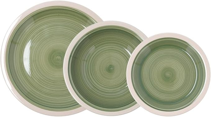 Quid Calypso Ceramic Dinnerware Set 18 Pieces - 6 People Green