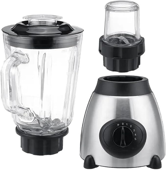 Tabletop Blender – Juicer and Grinder with Detachable 1.5L Glass Cup 5 Speed | Maker Food Grinding Meat Processing Additive Spoon Lid Practical Use for Kitchen