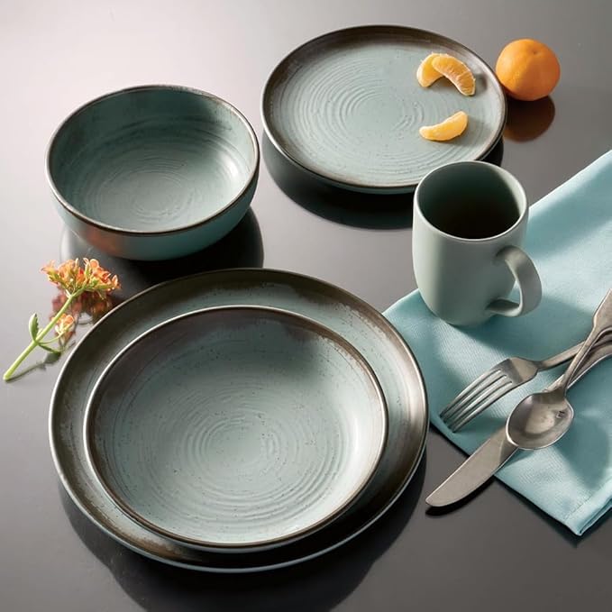 Oxford Contempo Polaris Stoneware 20 Piece Dinnerware Set Service for 4