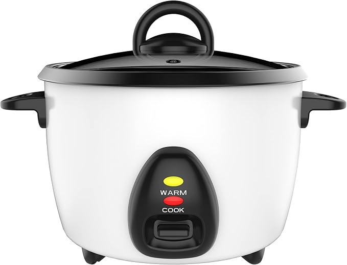 Uniware Electric Rice Cooker with Non-Stick Aluminum Pot Tempered Glass Lid Rice Paddle and Measuring Cup (5 Cup)