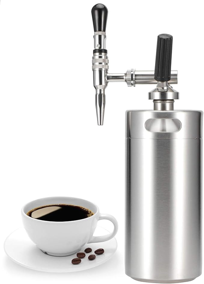 aqxreight Cold Brew Coffee Maker Stainless Steel Keg Nitrogen Coffee Machine Dispenser System at Home (3.6L)