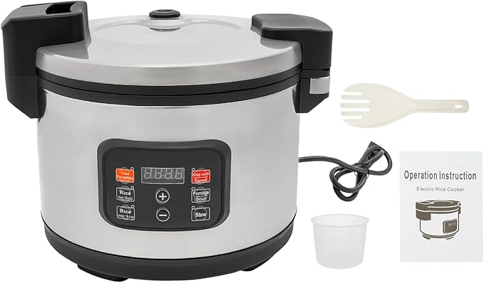 Rice Cooker 1850W Electric Rice Cooker 13L/13.74Qt Multi-Cooker with Rice Spatula &amp Measuring Cup Commercial Mini Rice Cooker for 10-20 People Non-Stick Inner Pot &amp Keep Warm 70 ℃/ 158 ℉