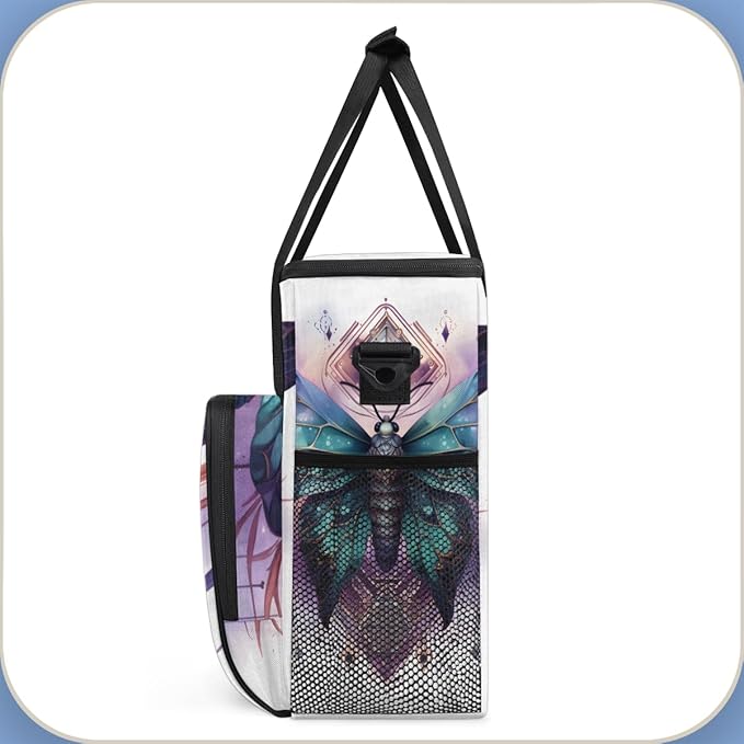 Gothic Butterfly Coffee Maker Carrying Bag Artistic Butterfly Travel Storage Bag Compatible with K-Mini or K-Mini Plus Single Serve Coffee Brewer Carrying Case with Multiple Pockets &amp Shoulder S