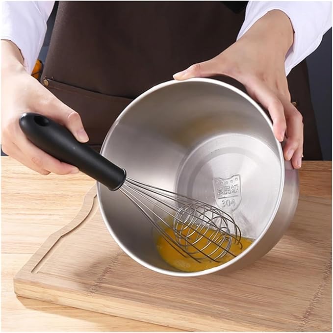Kitchen Stainless Steel Egg Beater Basin Fruit Salad Stirring Seasoning Bowl With Lid Storage Container Home Cooking Tools(19CM)