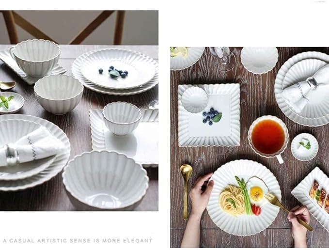 Dinnerware Set Luxury Family Dinner Service Set Ceramics Dinner Set Kitchen and Dining Service Fine Porcelain Kitchen Dinnerware Set Dishwasher Safe Gift14 Piece Set