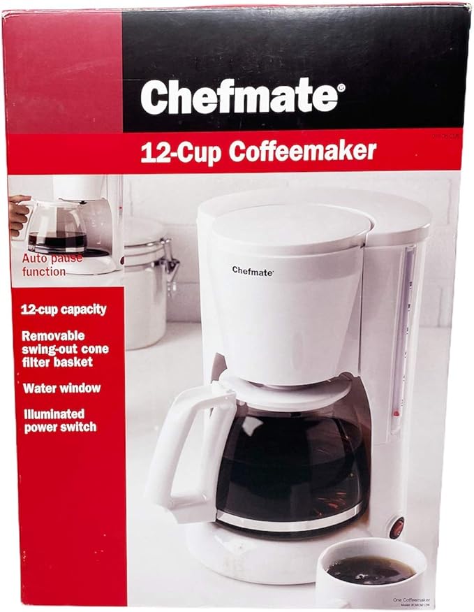 Chefmate 12 Cup Coffeemaker in White