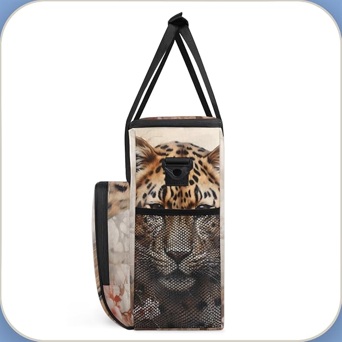 Tiger Coffee Maker Carrying Bag Plum Blossom Portable Travel Storage Tote Bag Compatible with K-Mini or K-Mini Plus Single Serve Coffee Brewer Carrying Case with Multiple Pockets &amp Shoulder Stra
