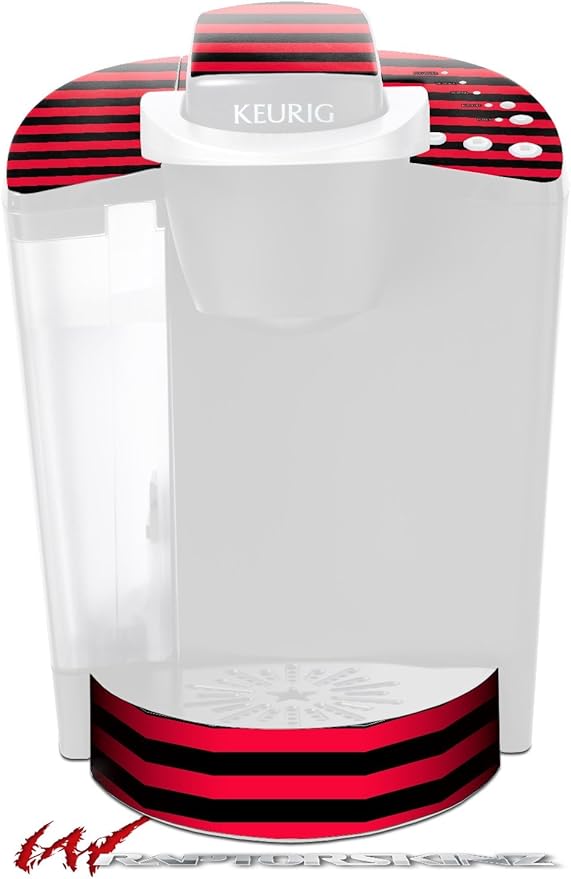 Decal Style Vinyl Skin compatible with Keurig K40 Elite Coffee Makers Stripes Red (COFFEE MAKER NOT INCLUDED)