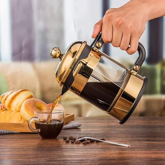 French Press Coffee MakerHousehold French Filter Pressure Hand-pushed Heat-resistant Glass Filter Tea Maker can Be Used As A Coffee Or Tea Press (Size : 350ML)