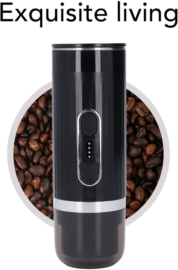 Ymiko Portable Coffee Machine Cordless Self Heating Coffee Maker Quick Extraction for Outdoor Enthusiasts Travel Coffee Brewer