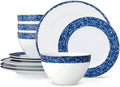 Noritake Blue Rill 12-Piece Dinnerware Set Service for 4