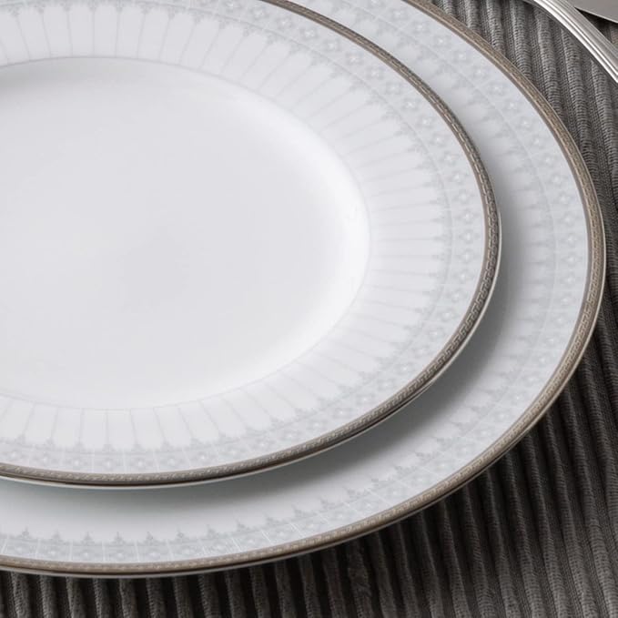 Noritake Silver Colonnade 12-Piece Dinnerware Set Service for 4
