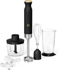 Cordless Immersion Blender 5-in-1 Set | Rechargeable Hand Blender with Chopper Whisk &amp Measuring Cup | 6 Variable Speeds | Stainless Steel Blades | BPA-Free | Stick Blender