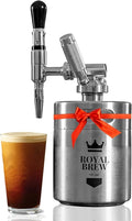 The Original Royal Brew Nitro Cold Brew Coffee Maker - Gift for Coffee Lovers - 64 oz Home Keg Nitrogen Gas System Coffee Dispenser Kit