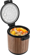 6 Gal Heavy Duty Rice Warmer 110V Electric Rice Warmer (Not Rice Cooker) with Rice Spoon Stainless Steel Food Warmer for Restaurant Party Family (Wood Type A)