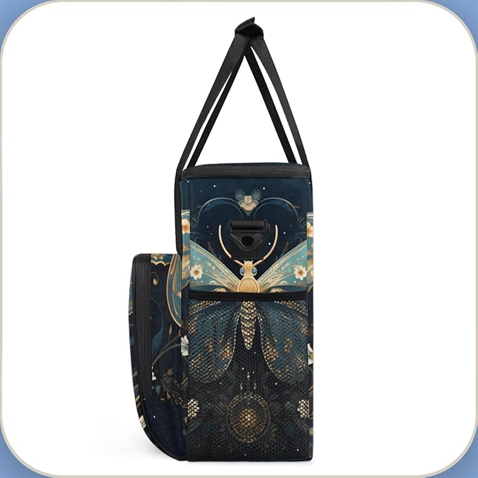 Gothic Butterfly Coffee Maker Carrying Bag Cartoon Butterfly Travel Storage Bag Compatible with K-Mini or K-Mini Plus Single Serve Coffee Brewer Carrying Case with Multiple Pockets &amp Shoulder St