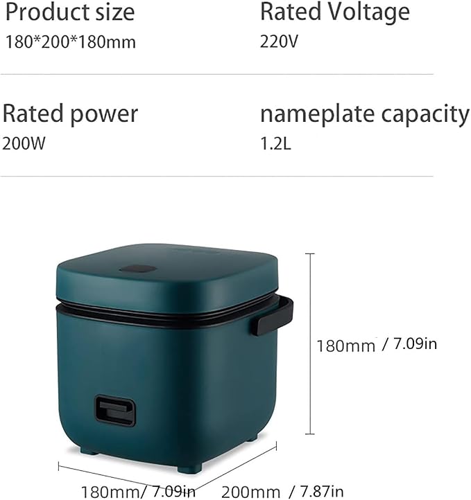 Mini Rice Cooker Perfect Rice Cooker Small for 2 Japanese Rice Cooker 1.2 Litre Non Stick Rice Pot with Steamer