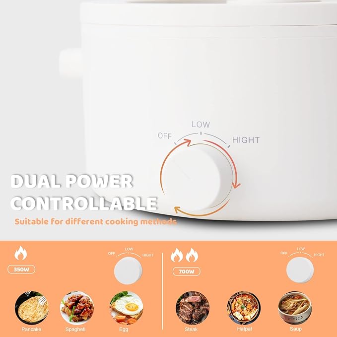 Rice Cooker 2 Cup Uncooked with 4 Cooking Functions&amp Olayks Hot Pot Electric 3L Portable Electric Pot with Ceramic Non-stick Coating for Steak Pasta