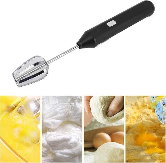 Electric Hand Blender3 in 1 Immersion Blender Handheld Beater Electric Milk Frother Coffee Blender Milkshake Blender Foamer Kitchen Tools(Black)