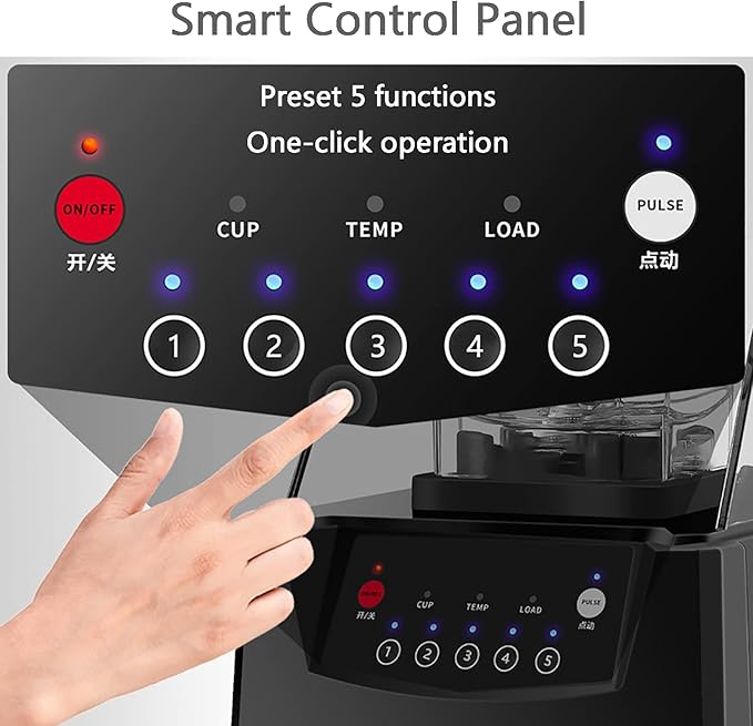 Blender Smoothie Machine Noise Reduction 2200W 2L Blender and Smoothie Maker Food Mixer 2.5MM Blade Ice Crusher with Cover Silent Broken Wall Cooking Machine