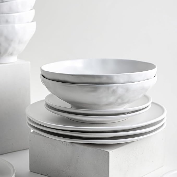 Stone by Mercer Project NENDO 16-Piece Dinnerware Set Stoneware White