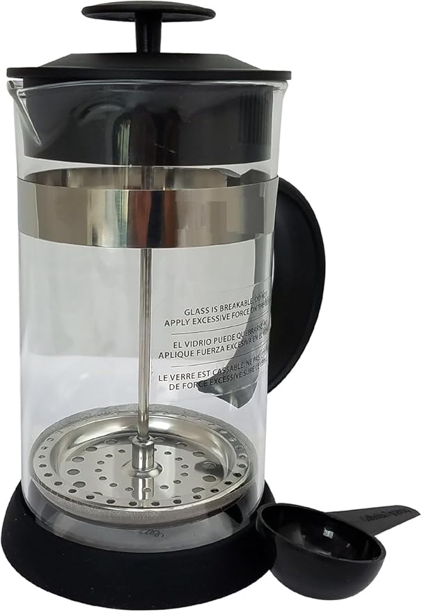 32 Oz French Press Coffee Maker with Glass Carafe – Heat-Resistant Quart Coffee Press with Stainless Steel Filter Dishwasher Safe Rich Flavor Brew