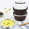 Portable 2L 3 Layers Electric Lunch Box Steamer Pot Rice Cooker Food Warmer US