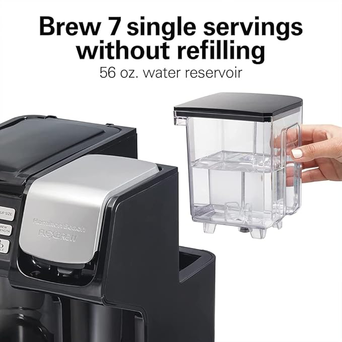 Hamilton Beach 49902 FlexBrew Trio 3-way Coffee Maker K-Cup/Ground Compatible Black Bundle with 1 YR CPS Enhanced Protection Pack (E9HB49902)