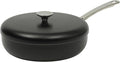 Sur La Table Kitchen Essentials Potluck Porch 4.5 Quart Sauté Pan Deep Frying Pan Skillet w/Lid Aluminum PFA Free Ceramic Cookware Chef's Pan Omelet Pan - Induction - Black