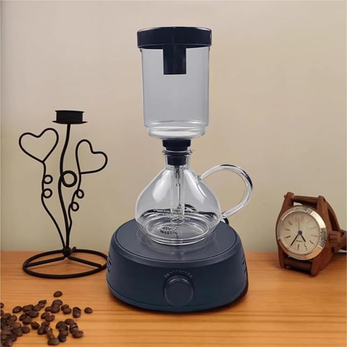 Electric Siphon Coffee Maker Syphon Coffee Maker Brewer Extraction Machine Electric Vacuum with Heating Furnace 350ml Capacity for Home Camping.