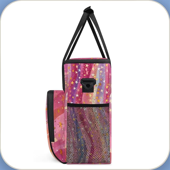 Rainbow Star Coffee Maker Carrying Bag Gold Star Travel Storage Bag Compatible with K-Mini or K-Mini Plus Single Serve Coffee Brewer Carrying Case with Multiple Pockets &amp Shoulder Strap