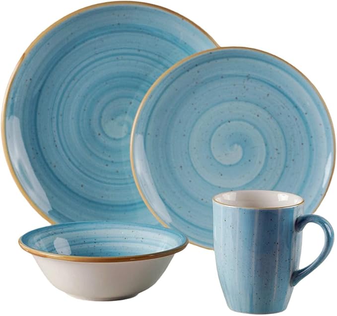 Aqua Collection 4-Piece Dinnerware Set for 1