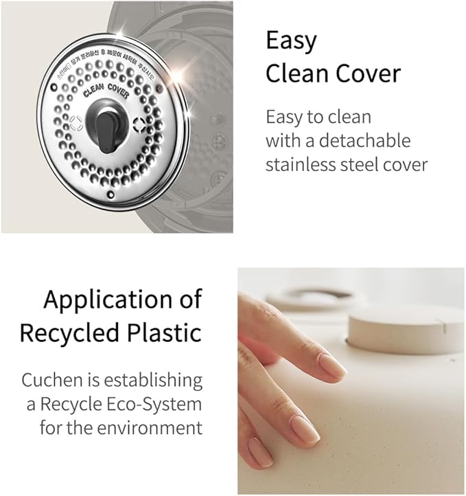 Cuchen 6-Cup Premium IH Pressure Rice Cooker with 304Ti Stainless Steel Inner Pot Dual High/Non-Pressure Modes Voice Guide &amp Auto Steam Clean White (CRH-TWS0610PWUS)