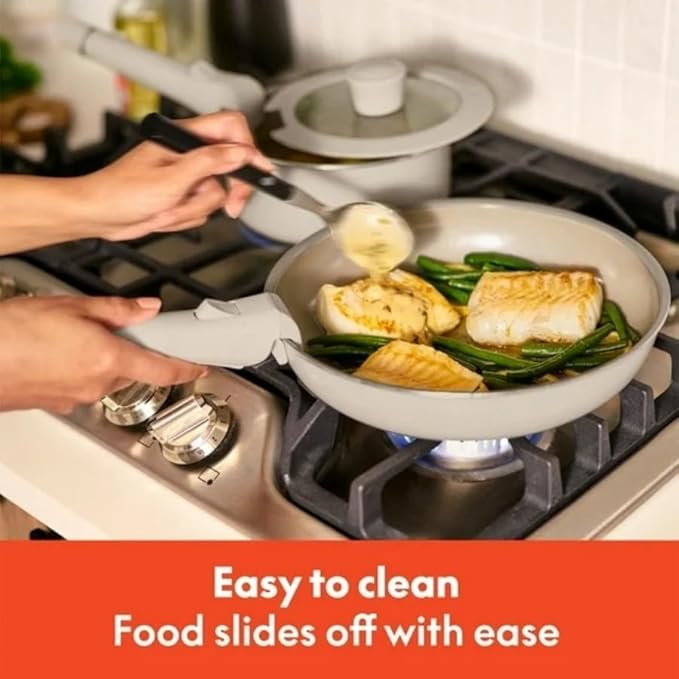 8-Piece Piece Ceramic Nonstick Cookware Set with Removable Handles