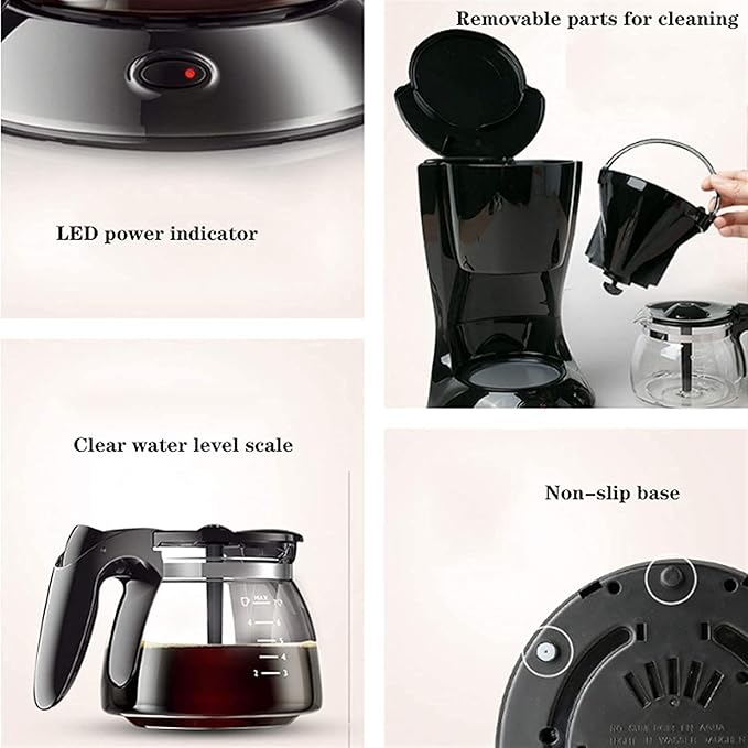 Coffee Maker Coffee Machine Household Drip Coffee Machine Fully Automatic Small Latte And Cappuccino Maker 600ml Easy To Operate Coffee Machine (Color : White) 20240311