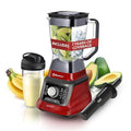 Koblenz Bob Countertop Blender 1400 Watt Stainless Steel Reversible Blade 6 Smart Programs Variable Speed &amp Pulse 68 oz Jar Personal Blender To-Go Cup Tamper Ultra-Quiet Black/Red LKM-96