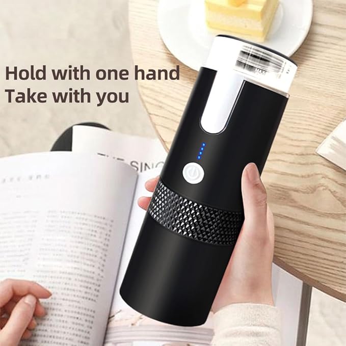 Haofy Portable Maker 2 in 1 Brewer with Coffee Powder Capsule Bin 6oz Compact Camping Coffee Maker for Travel Hiking Office Home