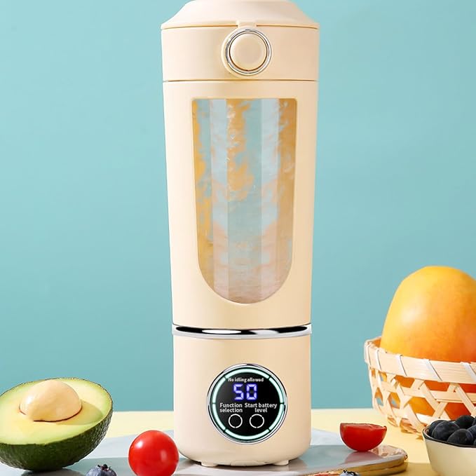 Portable Blender with Magnetic Induction Technology 1500mAh for Shakes Juices Smoothies Dishwasher Safe Compact Design for Home Office Gym Travel (Beige)