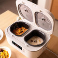 This Multi-Functional Rice Cooker Features Two Inner Pots A 1.5L Capacity A 1.5L Capacity A 12-Hour Timer A Non-Stick Coating And Precise Dual-Sensor Temperature Control